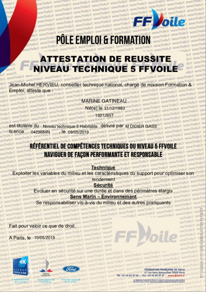 FFV niveau 5 Marine